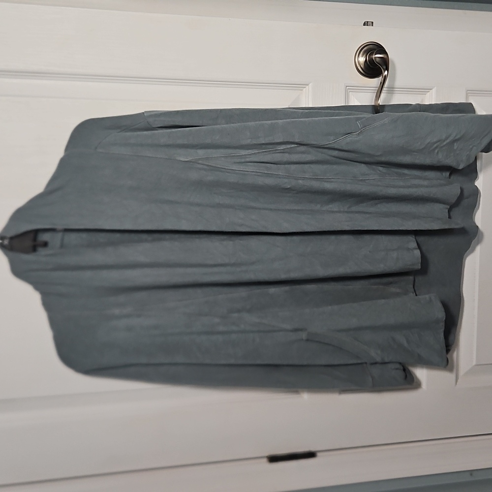 Athleta Pranayama Restore Wrap Cardigan Open Front Pale Blue Green Womens Medium